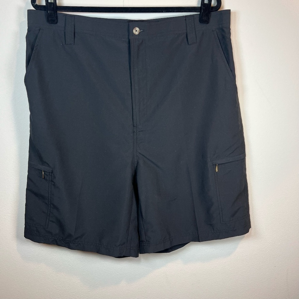 Backtee 9 in Cargo Shorts Black Lightweight Zipper Pockets Golf Outdoor Men's 38